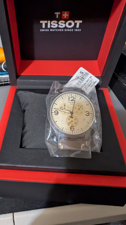 New Tissot Chrono XL 1853 quartz watch with box paperwork and warranty card. Never been worn.