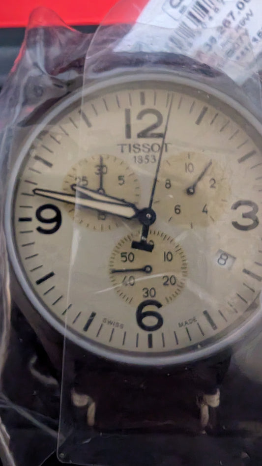 New Tissot Chrono XL 1853 quartz watch with box paperwork and warranty card. Never been worn.